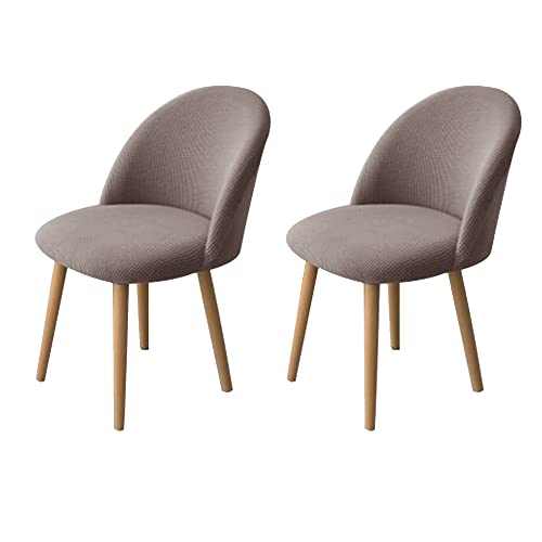 LinFortune 2er Set dehnbarer Stuhlbezug für Esszimmerstühle Gebogene Rückenlehne Moderne Akzentstuhl Schonbezüge waschbar Stuhlschutz ohne Armlehnen für Wohnzimmer Küche Hotel (Taupe 2 Stück) von LinFortune