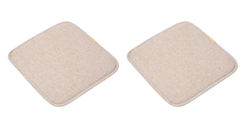 LinFortune Quadratisches Sitzkissen für Barhocker mit Bändern 30,5 x 30,5 cm weicher bequemer Hockerkissenbezug Barhockerkissen Sitzpolster 2er Set (30,5 x 30,5 cm beige) von LinFortune
