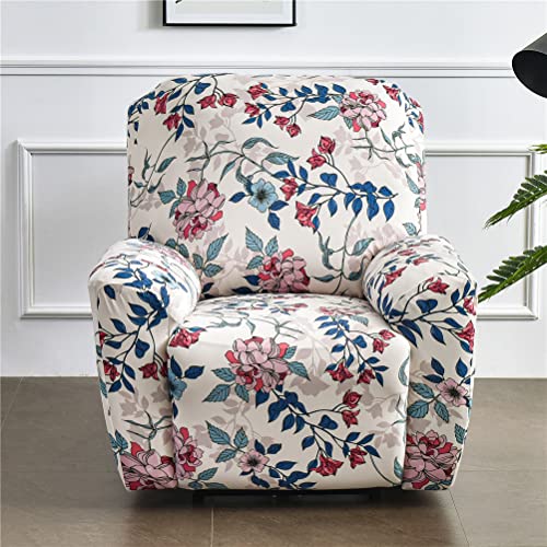 LinFortune Relaxsessel Bezüge für elektrische Sessel mit Taschen dehnbarer 4 Teiliger Relaxsessel Schonbezug für Sessel Sofa Möbelschutz für das Wohnzimmer (Schöne Rose) von LinFortune