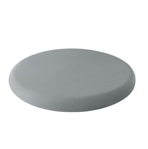 LinFortune Runde Hockerkissen 33 cm rutschfestes Stuhlkissen aus Memory Schaum Stuhlpolster für Küche Zuhause Barhocker Stuhlpolster mit Reißverschluss waschbar (grau 33 cm) von LinFortune