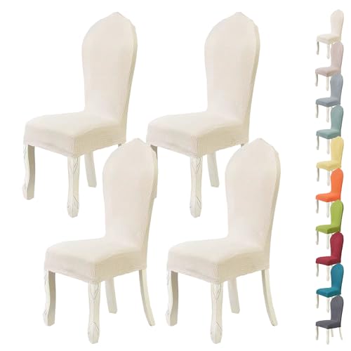 LinFortune Stretch Stuhlhussen mit Rückenlehne - Elastisch Waschbar Stuhlbezug für Küche Restaurant Bankett - 4 Stück von LinFortune