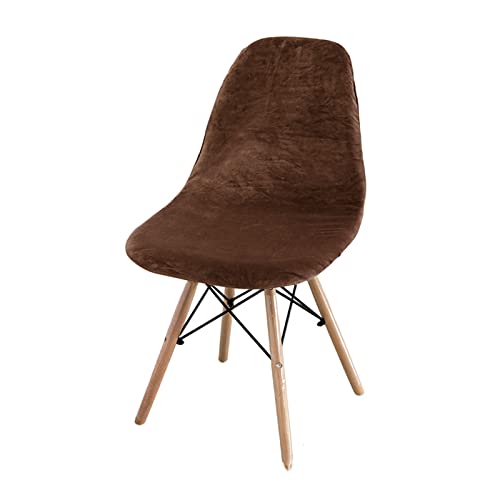 LinFortune Stuhlhussen aus Samt für Esszimmerstühle Stuhlhussen für Küchenstühle Stretch Stuhlhussen mit Rückenlehne für Küche Esszimmer Schlafzimmer Wohnzimmer (Kaffee 6 Stück) von LinFortune