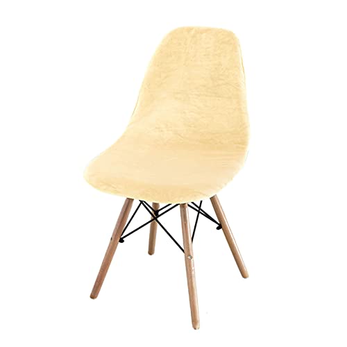 LinFortune Stuhlhussen für Esszimmerstühle aus Samt Stuhlhussen für Küchenstühle Stretch Stuhlhussen mit Rückenlehne für Küche Esszimmer Schlafzimmer Wohnzimmer (Cremefarbe 1 Stück) von LinFortune