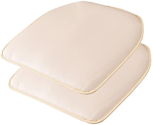 LinFortune Stuhlkissen Leder Küchenstuhlkissen Form Sitzkissen und Esszimmerstuhlpolster 43 x 40 cm rutschfeste Gummirückseite 1/2/4 Packungen (Farbe: Beige 3 Größe: 2er Set) von LinFortune