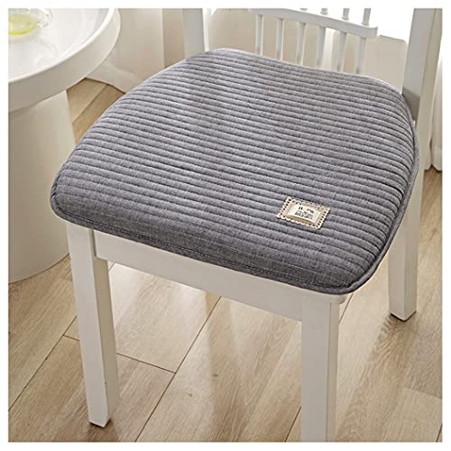 LinFortune Stuhlkissen für die Küche mit Bändern 2er Set Sitzpolster für Esszimmerstühle U förmiges bequemes Sitzpolster für drinnen und draußen (Farbe: Grau Größe: 40 x 43 cm) von LinFortune