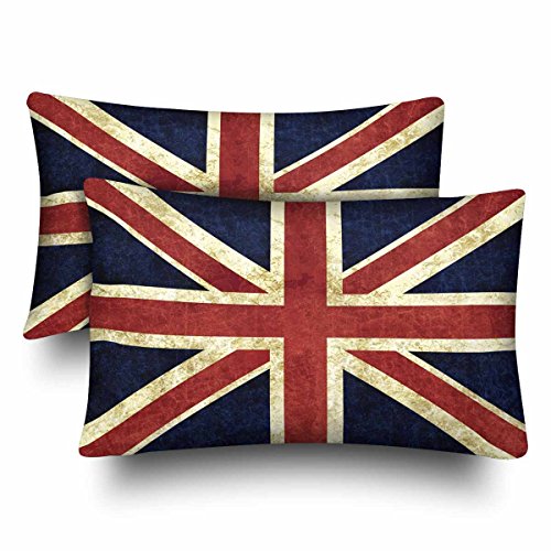 2Er Set Kissenbezüge Retro Flagge Englands Die Britische Flagge des Union Jack Sofakissen Waschbar Lounge Kissenbezug Wohnkultur Garten Bett Kissenbezüge, 60x40cm von LinGaoLianHuRuiWangLuoKeJi