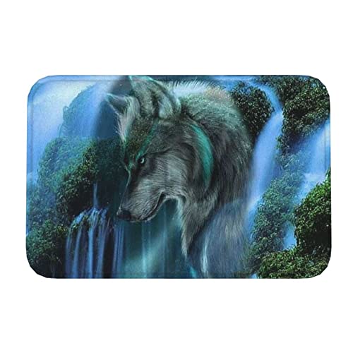 Fussmatte Abstrakte Wolf Wasserfall Galaxie Schmutzfangmatte Waschbar Badezimmer Matte Bedruckt Fußmatte Innen, Für Außen & Innen, Flur, 60x40cm von LinGaoLianHuRuiWangLuoKeJi