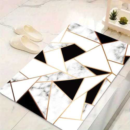 LinQton Geometrische Fußmatte, modern, geometrisch, sechseckig, schwarz-weiß, kariert, Teppich, abstraktes Karomaster, stereoskopisches Ziegelwand-Design, rutschfeste Eingangsmatte (90 x 150 cm, Farbe LinQton Geometrische Fußmatte, modern, geometrisch, sechseckig, schwarz-weiß, kariert, Teppich, abstraktes Karomaster, stereoskopisches Ziegelwand-Design, rutschfeste Eingangsmatte (90 x 150 cm, Farbe von LinQton