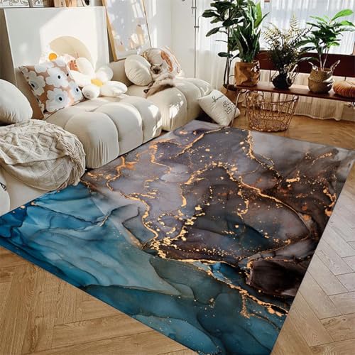 Moderner Marmor-Teppich, luxuriöser Marmor-Teppich, geometrisches Muster, Teppich, zeitgenössische Kunst, Dekor, Fußmatte, Wohnzimmer, Küche, Badezimmer, Sofa, Nachttisch, Bodenmatte (Farbe 2,90 x 150 von LinQton