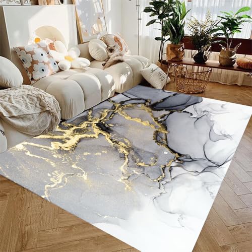 Moderner Marmor-Teppich, luxuriöser Marmor-Teppich, geometrisches Muster, Teppich, zeitgenössische Kunst, Dekor, Fußmatte, Wohnzimmer, Küche, Badezimmer, Sofa, Nachttisch, Bodenmatte (Farbe 8,150 x von LinQton