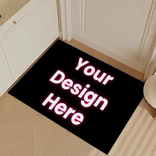 Personalisierte Fußmatte, individuelle Foto-Fußmatte, für drinnen und draußen, individuelles Bild-Logo-Matte mit Ihrem Design, rutschfest, waschbar, dekorativer Teppich für Büro, Wohnzimmer von LinQton