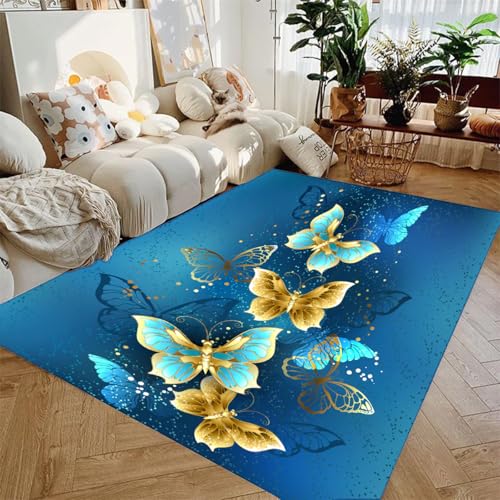 Teppich mit Schmetterlings-Blume, lila, rosa, romantisch, Sternenlicht, Schmetterling, Wohnzimmer, Fantasie, Schlafzimmer, rutschfest, Nachttisch, Fußmatte, Korridor, Bodenmatte (Farbe 6,90 x 150 cm) Teppich mit Schmetterlings-Blume, lila, rosa, romantisch, Sternenlicht, Schmetterling, Wohnzimmer, Fantasie, Schlafzimmer, rutschfest, Nachttisch, Fußmatte, Korridor, Bodenmatte (Farbe 6,90 x 150 cm) von LinQton