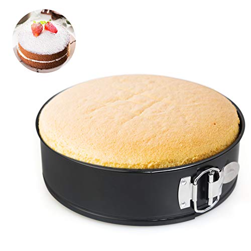 LinStyle Backform Rund, Kuchenform Rund mit Antihaftbeschichtung, Springform Ø 18cm, Baking Tray mit Abnehmbarer Flachboden, Schwarz von LinStyle