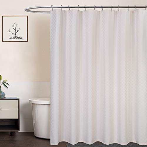 LinTimes Duschvorhang Creme, Hotel Luxury 190 GSM Thick Polyester Duschvorhang Shower Curtain, Creme, 180x180 cm (Verpackung MEHRWEG) von LinTimes