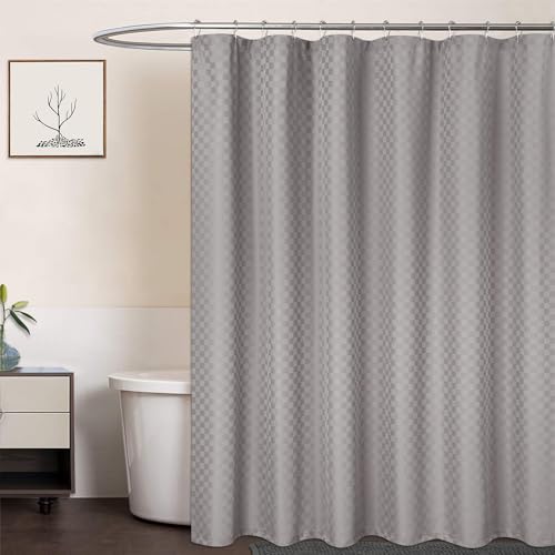 LinTimes Duschvorhang Überlänge, Hotel Luxury 190 GSM Thick Polyester Duschvorhang Shower Curtain, Grau, 180x240 cm (Verpackung MEHRWEG) von LinTimes