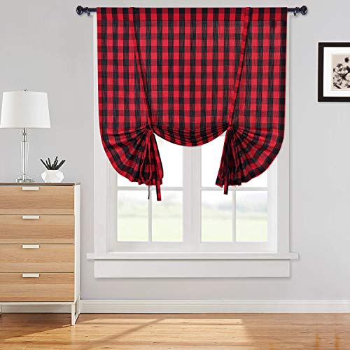 LinTimes Raffrollo Vorhang Kariert halbtransparent Küchenvorhang mit Karo Muster Landhausstil Vorhang Kleinfenster Gardinen,Wohnzimmer,Schlafzimmer,Schwarz mit Rot,107 * 160cm(42x63 inch LinTimes Raffrollo Vorhang Kariert halbtransparent Küchenvorhang mit Karo Muster Landhausstil Vorhang Kleinfenster Gardinen,Wohnzimmer,Schlafzimmer,Schwarz mit Rot,107 * 160cm(42x63 inch von LinTimes