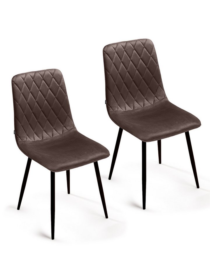 Lina® Esszimmerstuhl Elisia 2er, 4er, 6er Set, Samt & Metall, Modern & Komfortabel (Einzelstuhl (wahlweise im 2er, 4er oder 6er Set erhältlich – falls varyant, 2 St), Ergonomisch geformt, modernes Design, Samtbezug von Lina®