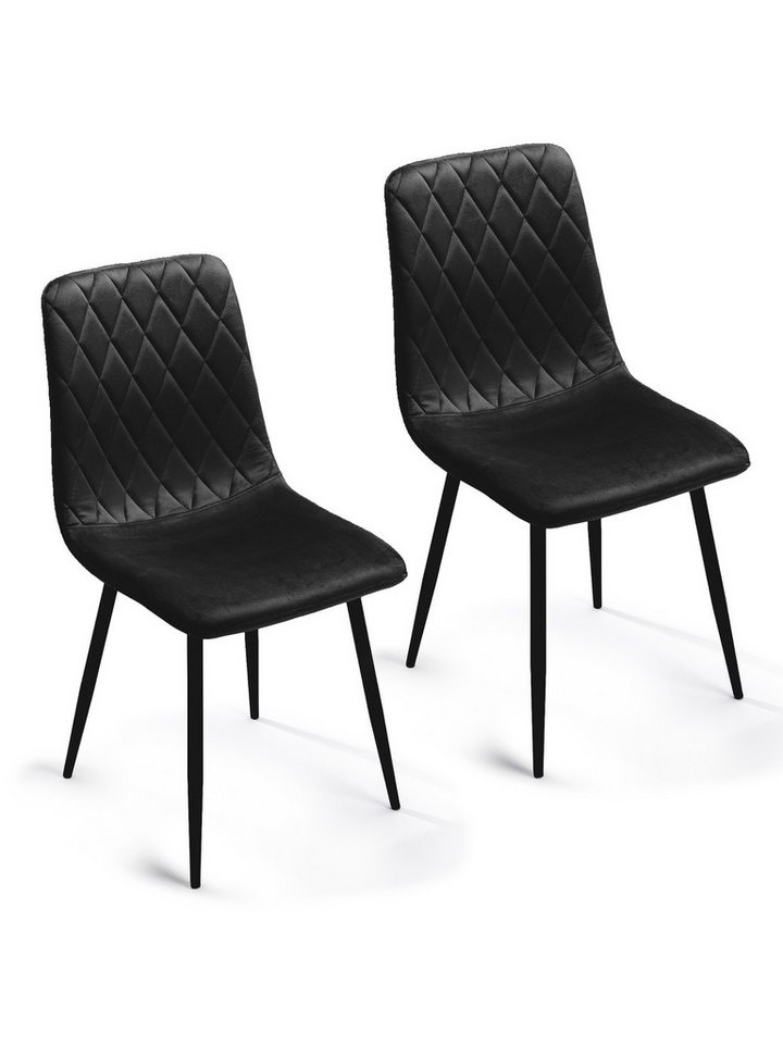 Lina® Esszimmerstuhl Elisia 2er, 4er, 6er Set, Samt & Metall, Modern & Komfortabel (Einzelstuhl (wahlweise im 2er, 4er oder 6er Set erhältlich – falls varyant, 2 St), Ergonomisch geformt, modernes Design, Samtbezug von Lina®