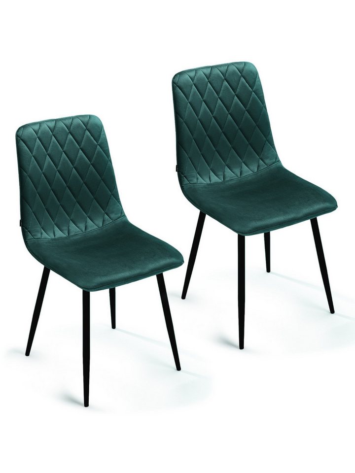 Lina® Esszimmerstuhl Elisia 2er, 4er, 6er Set, Samt & Metall, Modern & Komfortabel (Einzelstuhl (wahlweise im 2er, 4er oder 6er Set erhältlich – falls varyant, 2 St), Ergonomisch geformt, modernes Design, Samtbezug von Lina®