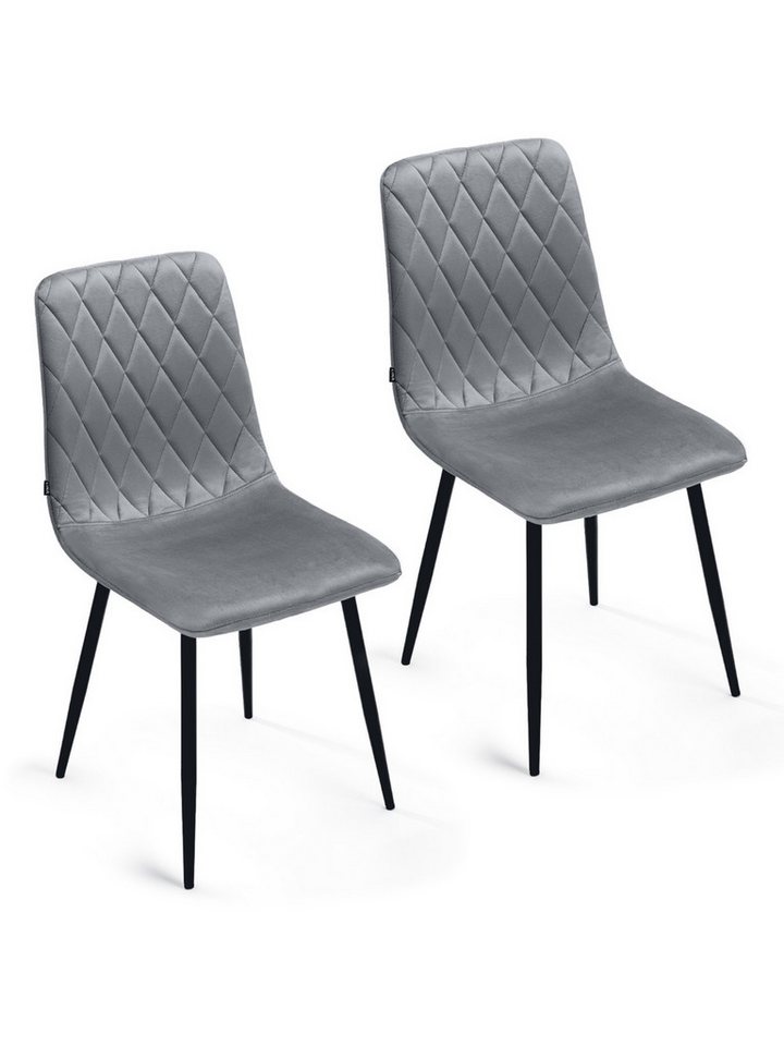Lina® Esszimmerstuhl Elisia 2er, 4er, 6er Set, Samt & Metall, Modern & Komfortabel (Einzelstuhl (wahlweise im 2er, 4er oder 6er Set erhältlich – falls varyant, 2 St), Ergonomisch geformt, modernes Design, Samtbezug von Lina®