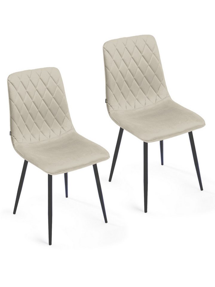 Lina® Esszimmerstuhl Elisia 2er, 4er, 6er Set, Samt & Metall, Modern & Komfortabel (Einzelstuhl (wahlweise im 2er, 4er oder 6er Set erhältlich – falls varyant, 2 St), Ergonomisch geformt, modernes Design, Samtbezug von Lina®