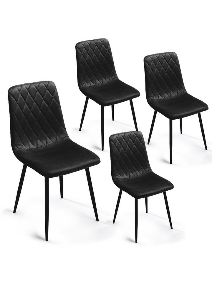 Lina® Esszimmerstuhl Elisia 2er, 4er, 6er Set, Samt & Metall, Modern & Komfortabel (Einzelstuhl (wahlweise im 2er, 4er oder 6er Set erhältlich – falls varyant, 4 St), Ergonomisch geformt, modernes Design, Samtbezug von Lina®