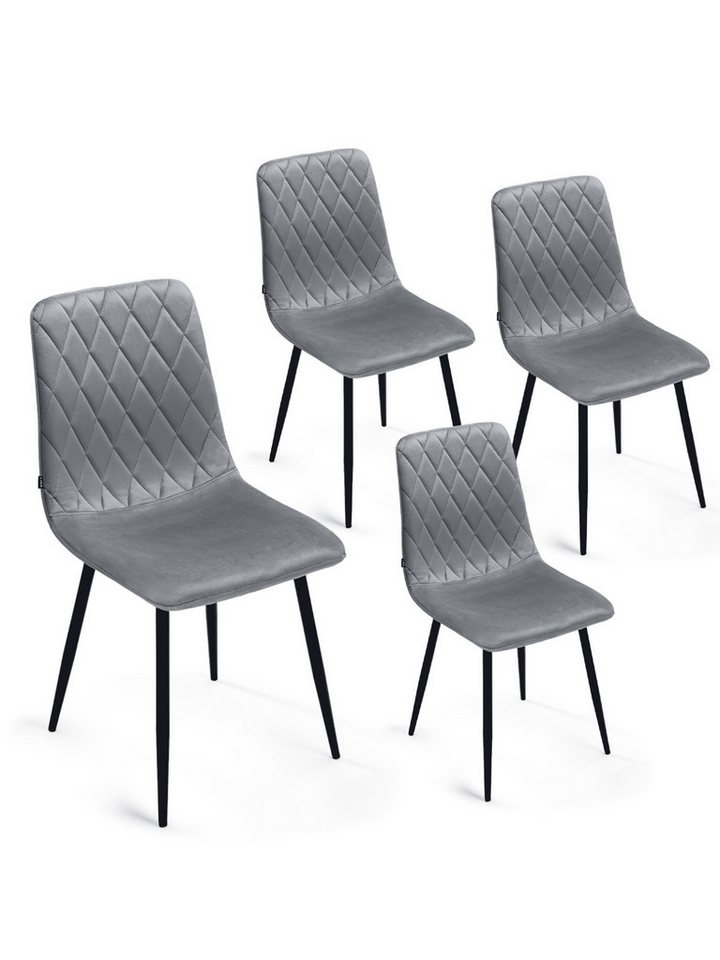 Lina® Esszimmerstuhl Elisia 2er, 4er, 6er Set, Samt & Metall, Modern & Komfortabel (Einzelstuhl (wahlweise im 2er, 4er oder 6er Set erhältlich – falls varyant, 4 St), Ergonomisch geformt, modernes Design, Samtbezug von Lina®