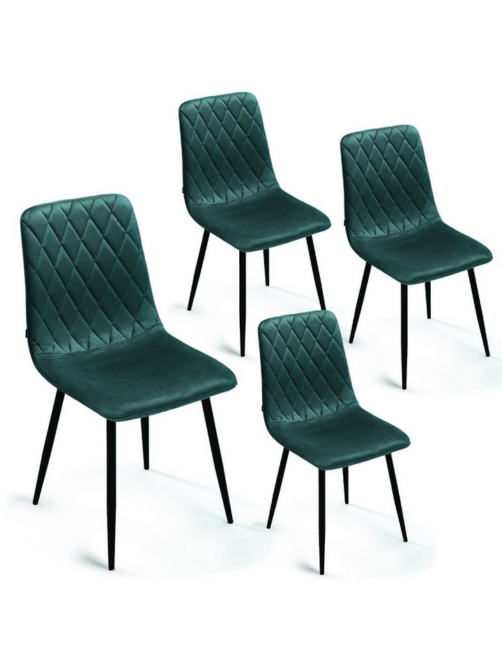 Lina® Esszimmerstuhl Elisia 2er, 4er, 6er Set, Samt & Metall, Modern & Komfortabel (Einzelstuhl (wahlweise im 2er, 4er oder 6er Set erhältlich – falls varyant, 4 St), Ergonomisch geformt, modernes Design, Samtbezug von Lina®