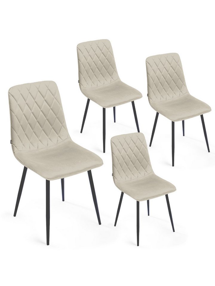 Lina® Esszimmerstuhl Elisia 2er, 4er, 6er Set, Samt & Metall, Modern & Komfortabel (Einzelstuhl (wahlweise im 2er, 4er oder 6er Set erhältlich – falls varyant, 4 St), Ergonomisch geformt, modernes Design, Samtbezug von Lina®