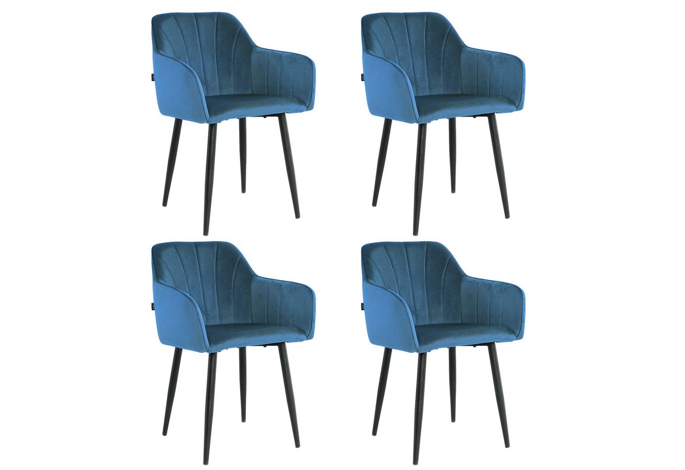 Lina® Esszimmerstuhl Elisia Esszimmerstühle 2er Set – Samt & Metall, Modern & Komfortabel (2er, 4er, 6er Set, 4 St), einfache Montage langlebiges Material, modernes Design von Lina®
