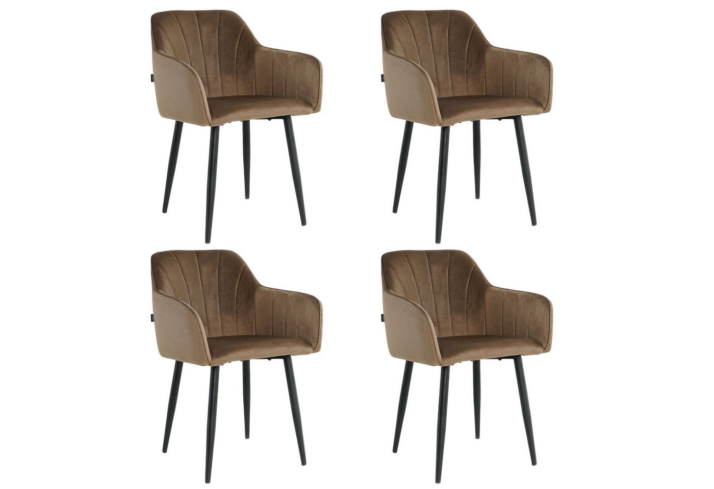 Lina® Esszimmerstuhl Elisia Esszimmerstühle 2er Set – Samt & Metall, Modern & Komfortabel (2er, 4er, 6er Set, 4 St), einfache Montage langlebiges Material, modernes Design von Lina®