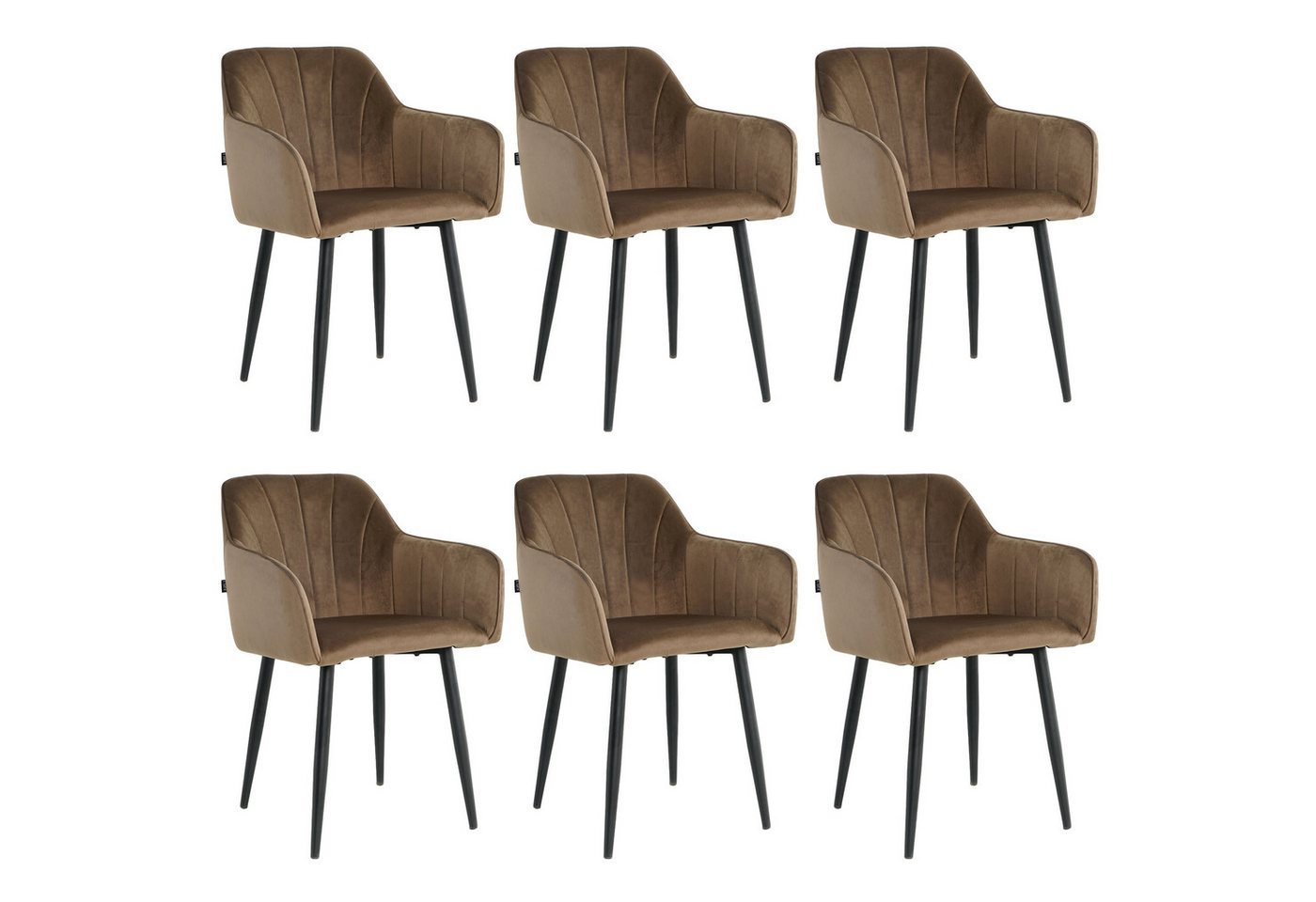Lina® Esszimmerstuhl Elisia Esszimmerstühle 2er Set – Samt & Metall, Modern & Komfortabel (2er, 4er, 6er Set, 6 St), einfache Montage langlebiges Material, modernes Design von Lina®
