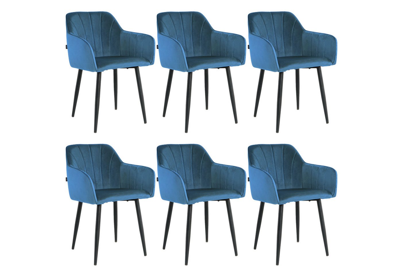 Lina® Esszimmerstuhl Elisia Esszimmerstühle 2er Set – Samt & Metall, Modern & Komfortabel (2er, 4er, 6er Set, 6 St), einfache Montage langlebiges Material, modernes Design von Lina®
