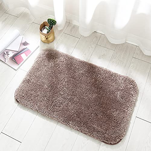 Linarun Badematte rutschfeste Badteppiche Verdickte Weiche Flauschige Badezimmerteppich mit Supersaugfähig Maschinenwaschbar passen für Badewanne, Dusche und Badezimmer (40 x 60 cm, Braun) von Linarun