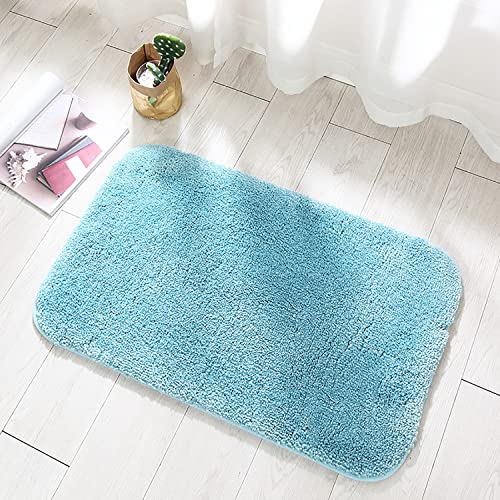 Linarun Badematte rutschfeste Badteppiche Verdickte Weiche Flauschige Mikrofaserne Badezimmerteppich mit Supersaugfähig Maschinenwaschbar passen für Badewanne, Dusche und Badezimmer (40 x 60 cm, Blau) von Linarun