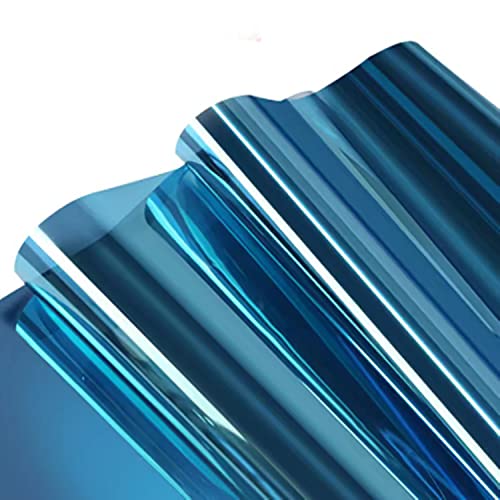 Linarun Spiegelfolie Selbstklebende BlauSilber 118x200cm Sichtschutz & Sonnenschutzfolie 99% UV-Schutz, 90% Wärmeisolierung Fenster Folie für Büro und Haus von Linarun