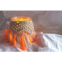 stehendes Makrameewindlicht "Rotterdam" || Boho Windlicht Makramee Hochzeitsdeko stehendes Makrameewindlicht "Rotterdam" || Boho Windlicht Makramee Hochzeitsdeko von LinasLustigerLaden