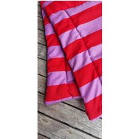 Hundedecke Kuscheldecke Hundematte Für Hunde Weiche Matte Canvas Retro Streifen Pink Motiv Gefüttert, Decke Hunde, Liegematte von LinasTraumwerkstatt