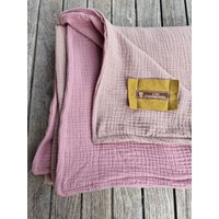 Musselindecke Rosa Mauve , Größen Wählbar Decke Aus Musselin 4 Lagig Kuscheldecke Wellness Sommerdecke Tagesdecke Skandi Skandidesign von LinasTraumwerkstatt