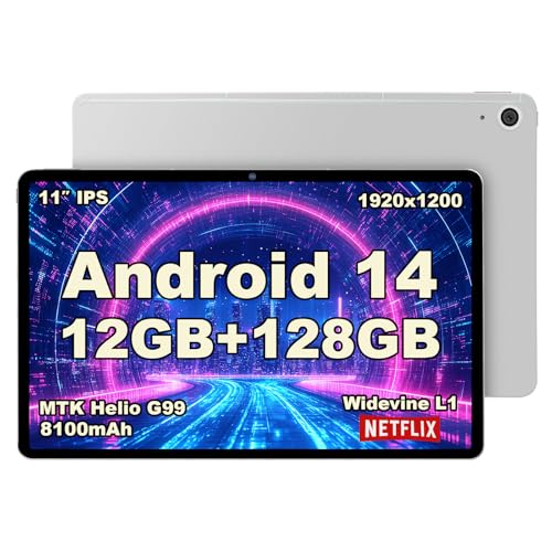 LincPlus M11 Tablet 11 Zoll Android 14 | 12GB RAM + 128GB ROM (erweiterbar auf 2TB) | Helio G99 | 90Hz IPS Display | 8100mAh Akku | Widevine L1 | GMS Zertifiziert – für Arbeit, Gaming & Streaming von LincPlus