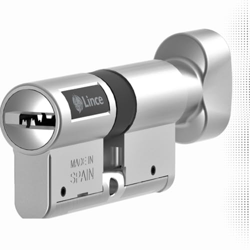 Lince Sicherheits-Profilzylinder mit Knauf C7 30/B30 mm – 5 Wendeschlüssel, Nickel, Anti-Bumping, Bohrschutz und Ziehschutz Lince Sicherheits-Profilzylinder mit Knauf C7 30/B30 mm – 5 Wendeschlüssel, Nickel, Anti-Bumping, Bohrschutz und Ziehschutz von Lince