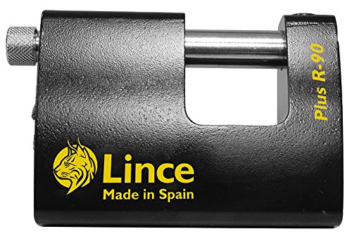 Lince High Security 90mm Key Padlock PLUSR90 monoblock. Vorhängeschloss, Black/White, 90 mm von Lince