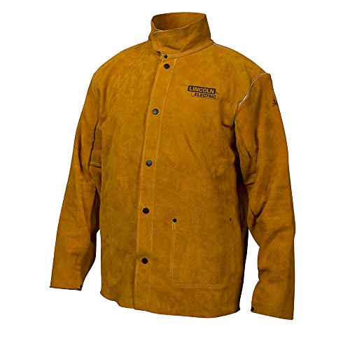 Lincoln Electric KH807XL Schweißjacke aus Leder, schwer entflammbar, robust, Größe XL, Braun von Lincoln Electric