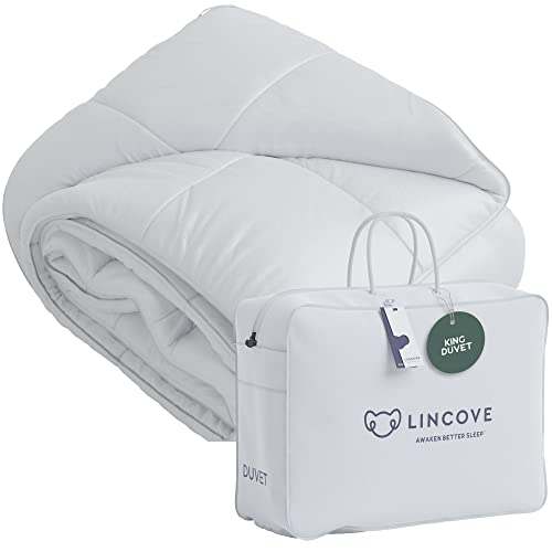 Lincove Kanadische Daunendecke – extrem weich und leicht – Eckschlaufen in jeder Ecke, Fadenzahl 600 – 100 % Baumwollsatin, King-Size-Bett Lincove Kanadische Daunendecke – extrem weich und leicht – Eckschlaufen in jeder Ecke, Fadenzahl 600 – 100 % Baumwollsatin, King-Size-Bett von Lincove