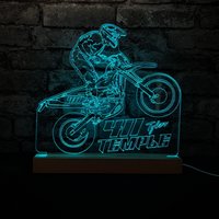 Motocross Nachtlicht, Moto Cross Merchandise, Geschenk, Personalisierte Zeichen, Spielzeug Thema, Motorrad Home Decor von LincsCraftsUK