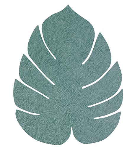 LindDNA Tischset Monstera Leaf aus recyceltem Hippo Leder in der Farbe Pastel Green mit Einer Größe von 26X22cm, 989955 von Lind DNA