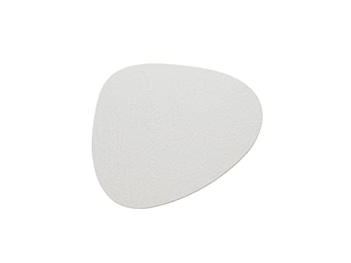 LIND DNA Glasuntersetzer Leder Mat Curve 11x13 cm Bull Weiss von Lind DNA