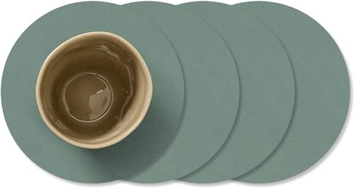 LIND DNA Untersetzer Nupo - Leder - Pastellgrün - ø 10 cm - 4 Stück LIND DNA Untersetzer Nupo - Leder - Pastellgrün - ø 10 cm - 4 Stück von Lind DNA