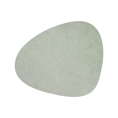 LindDNA Tischset Curve aus recyceltem Hippo Leder in der Farbe Olive Green mit Einer Größe von 37x44cm, 983570, Silver-black von Lind DNA