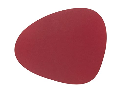 LindDNA Curve L Tischset, Leder, Rot, 37 x 44 cm von Lind DNA